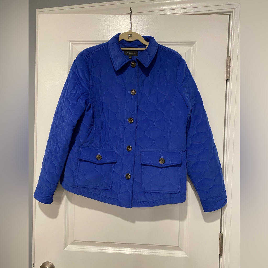 Talbots Royal Blue Quilted Jacket Nwt